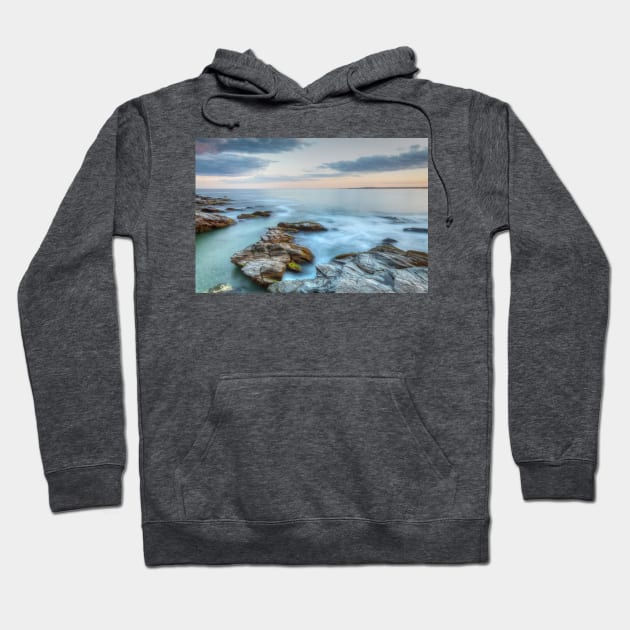 Rocky Sunset Seascape Hoodie by mcdonojj